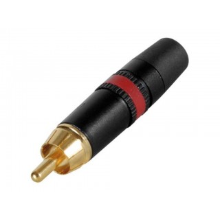 REAN - PHONO PLUG (RCA) - GOLD PLATED CONTACTS - RED COLOUR MARKING RING