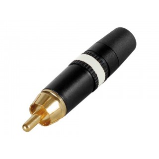 REAN - PHONO PLUG (RCA) - GOLD PLATED CONTACTS - WHITE COLOUR MARKING RING