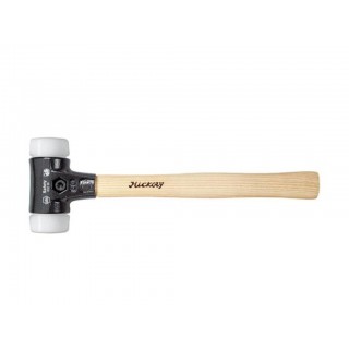 Wiha Soft-faced hammer Safety medium soft/very hard with hickory wooden handle, round hammer face (26648) 80 mm