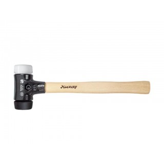 Wiha Soft-faced hammer Safety medium soft/very hard with hickory wooden handle, round hammer face (26658) 40 mm