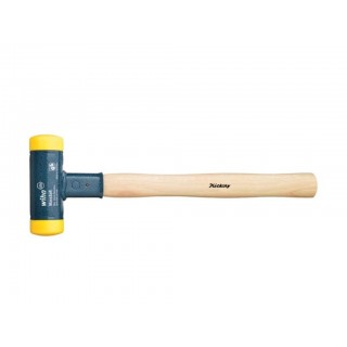 Wiha Soft-faced hammer dead-blow with hickory wooden handle, round hammer face (02099) 70 mm