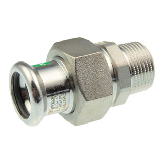 Press male union connector,KAN-therm Inox 22x¾ AG