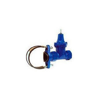 Service valve+saddle for steel pip.1 1/4''FxDn100 