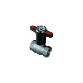 Ball valve with T-handle and thermometer, red 3/4"