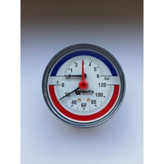 Thermomanometer TIM-80; 0-6bar/120*C; T1/2'' D80mm