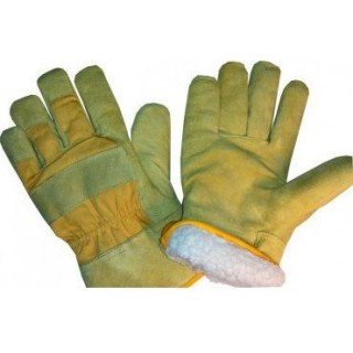 Зимние замшевые перчатки с шерстью Teddy bear