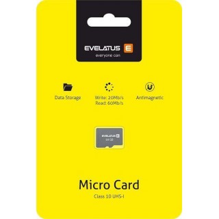 Atmiņas kartes Evelatus  Micro Card SD 64GB 3.0 EMC01  W:20mb/s; R:60mb/s 