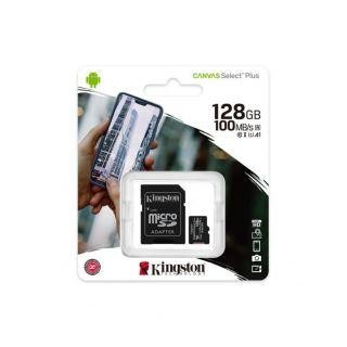 Atmiņas kartes Kingston  MicroSDXC 128GB Canvas Select Plus 100R A1 C10 Card+ 