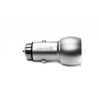 Auto charger Evelatus Universal Car Charger ECC01 2USB port 3.1A with stainless steel escape tool Silver