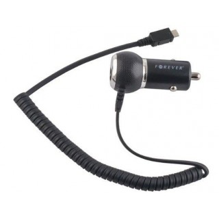 Авто зарядка Forever  1A Compact Design Car Charger Micro USB (Universal) 1,2m Cable Euro CE (EU Blister) Black
