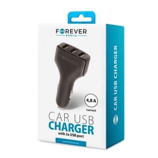 Авто зарядка Forever Universal Triple USB car charger CC-05 4.8A Black