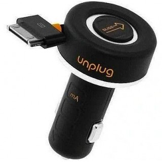 Авто зарядка iLike  CCU1000IPH Compact iPod iPhone 4 4S 30Pin Fast 1A Car Charger with Rewind Cable Black