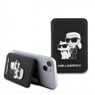 Case universal pocket Karl Lagerfeld Universal Choupette MagSafe Cardslot Wallet and Stand Case Black