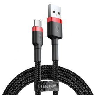 Cable Baseus  Baseus Cafule Cable durable nylon cable USB / USB-C QC3.0 3A 1M black-red (CATKLF-B91) 