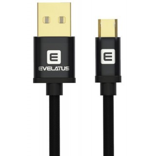 Cable Evelatus  Data cable Micro USB EDC02 dual side gold plated connectors Black