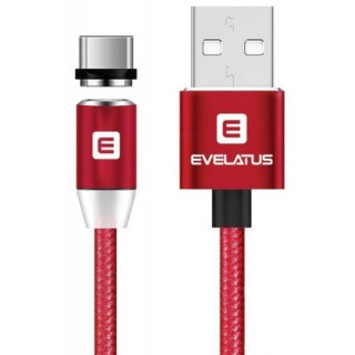 Cable Evelatus Universal Data cable LTM02 3 in 1 Magnetic (Lightining, Type C, Micro USB) Red