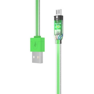Cable Hoco Universal Micro Usb LED Touch UPM07 Green
