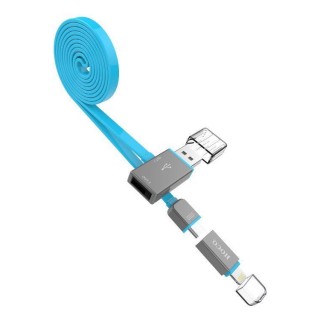 Cable Hoco  UPL03 Share line apple + micro usb blue 