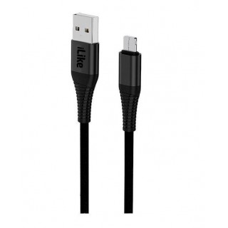 Kabelis iLike - iLike Charging Cable for MicroUSB ICM01 Black