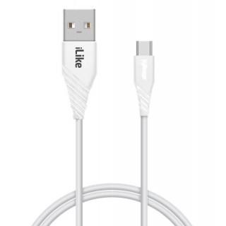 Kabelis iLike - iLike Charging Cable for Type-C ICT01 White