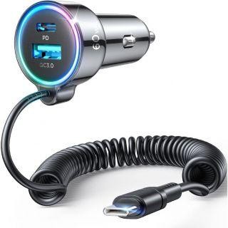 Cable Joyroom  Joyroom 3 in 1 fast car charger with USB Type C cable 1.6m 60W black (JR-CL07) 