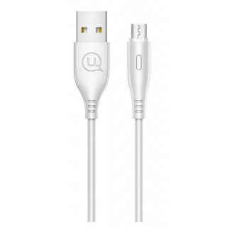 Kabelis USAMS  US-SJ268 U18 Flexi PVC Universal Micro USB to USB Data&amp;Fast 2A Charger Round Plug Cable White
