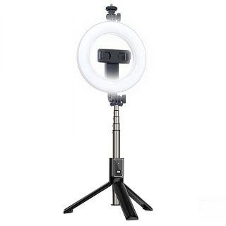 Selfie stick iLike  X2 LED 16cm Rechargeable Selfie Lamp with BT Remote&amp;Handle + Floor Stand 20-90cm + Phone Holder 