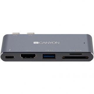 Parveidotājs Canyon  DS-5 Multiport Docking Station with 5 port Space Gray