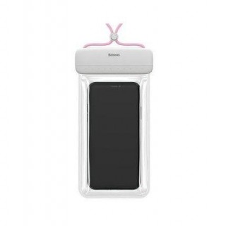Case universal for sports Baseus  WATERPROOF CASE LET"S GO IPX8 ON NECK - 7,2 INCHES (ACFSD-D24) White Pink