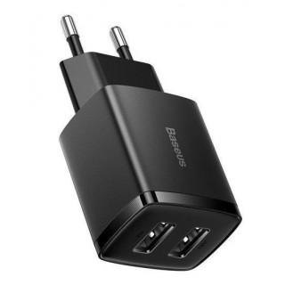 Adapteriai Baseus  Compact charger 2x USB 10.5W Black