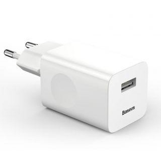 Adapter Baseus  Wall charger QC 3.0 1x USB 3A White