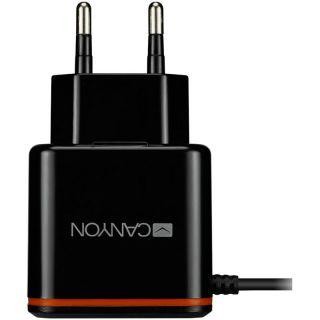Adapteris Canyon  Wall Charger With USB TYPE C CABLE , 2.1A Black