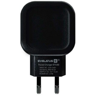 Adapteris Evelatus Universal Evelatus Travel Charger Two USB 3.4A ETC03 Black