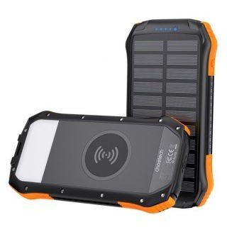 Išorinė baterija Choetech  Solar powerbank with inductive charging 10000mAh Qi 5W orange (B659) Black