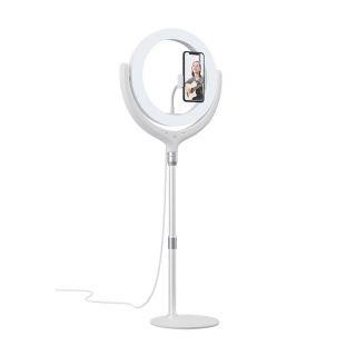Gredzena turētājs Devia  Phone stand holder with LED lamp 40cm White