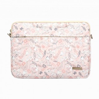 Laptop Bag iLike  15-16 Inches Fabric Laptop Bag With Strap Flower Pink