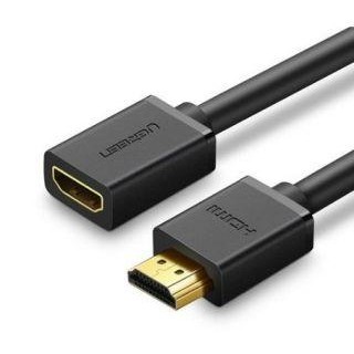 Кабель Ugreen  cable HDMI extension cable (female) - HDMI (male) 19 pin 1.4v 4K 60Hz 30AWG 2m black (10142) Black