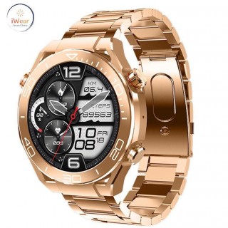 Viedpulksteni iWear  HW5 Aluminum Men Inteligent Sport BT Call Smart Watch 1.52'' Amoled Heartrate / Oxygen Gold