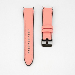 Siksniņa Connect  20mm Silicone Patch Leather Watch Strap (130mm M/L) Pink