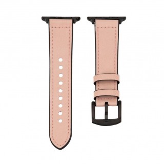 Dirželis Connect  Watch 38/40/41mm Silicone patch Leather Strap (132mm M/L) Pink Sand