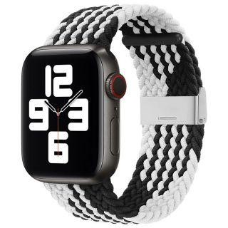 Strap iLike Apple Watch 38/40/41mm Braided Fabric Strap Black White