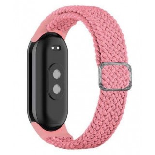 Siksniņa iLike Universal Mi Band 8 wristband bracelet Braided fabric strap Pink