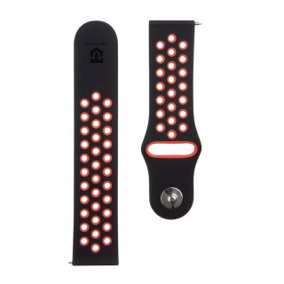 Siksniņa Tactical  22mm Double Silicone Watch Strap and Watch Band Black Red