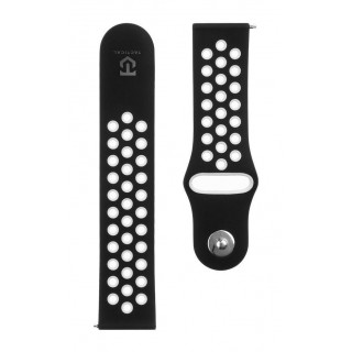 Siksniņa Tactical  22mm Double Silicone Watch Strap and Watch Band Black White
