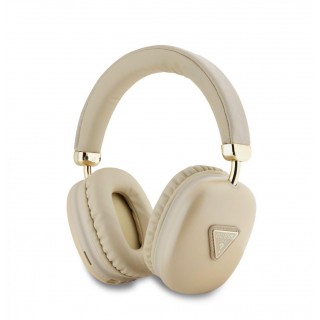 Belaidės ausinės Guess  Headphones BT Saffiano Metallic Triangle Logo Gold