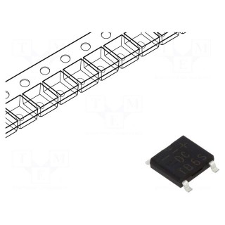 Bridge rectifier: single-phase | 600V | If: 1A | Ifsm: 30A | ABS | SMT
