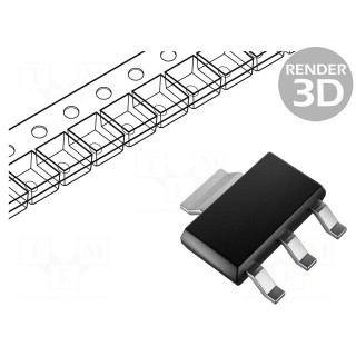 IC: voltage regulator | linear,fixed | 5V | 0.5A | SOT223 | SMD | ±3%