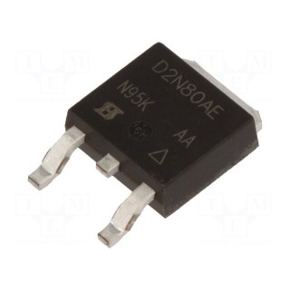 Transistor: N-MOSFET | unipolar | 800V | 1.8A | Idm: 3.6A | 62.5W | DPAK