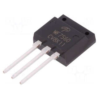 Transistor: N-MOSFET | unipolar | 600V | 5A | TO262F