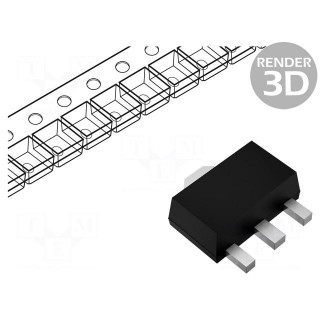 IC: voltage regulator | linear,fixed | 12V | 0.015A | SOT89 | SMD | ±10%